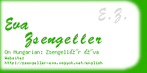 eva zsengeller business card